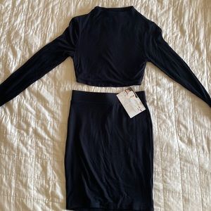 Naked Wardrobe Bodycon Longsleeve and Skirt set size S